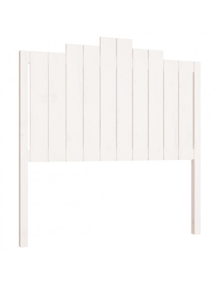 Testiera per Letto Bianca 106x4x110cm in Legno Massello di Pino