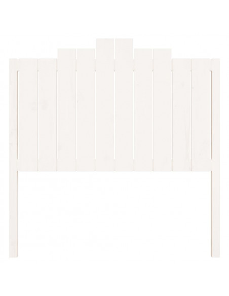 Testiera per Letto Bianca 106x4x110cm in Legno Massello di Pino