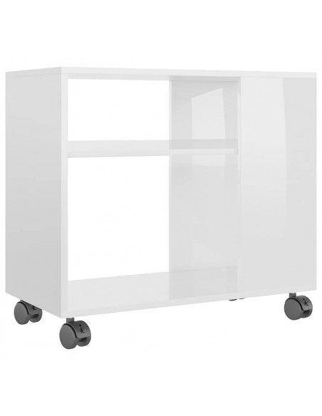 Tavolino da Salotto Bianco Lucido 70x35x55 cm Legno Multistrato