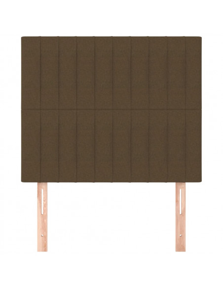 Testiera 2 pz Marrone Scuro 100x5x78/88 cm in Tessuto