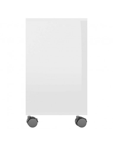 Tavolino da Salotto Bianco Lucido 70x35x55 cm Legno Multistrato