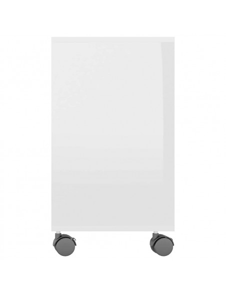 Tavolino da Salotto Bianco Lucido 70x35x55 cm Legno Multistrato