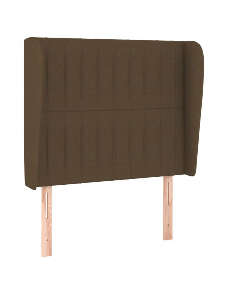 Testiera ad Orecchio Marrone Scuro 103x23x118/128 cm in Tessuto