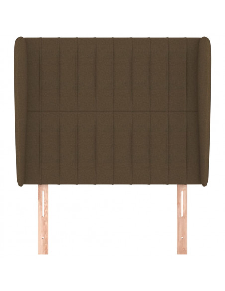 Testiera ad Orecchio Marrone Scuro 103x23x118/128 cm in Tessuto