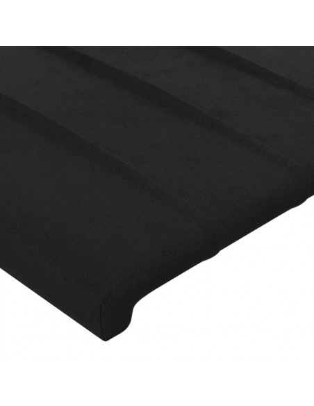 Testiera ad Orecchio Nera 83x16x78/88 cm in Velluto