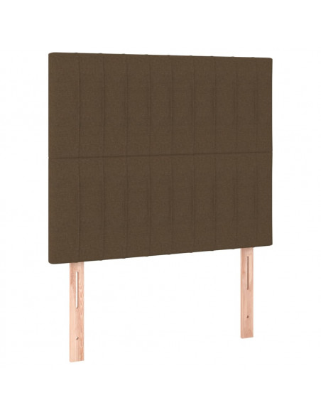 Testiera a LED Marrone Scuro 100x5x118/128 cm in Tessuto