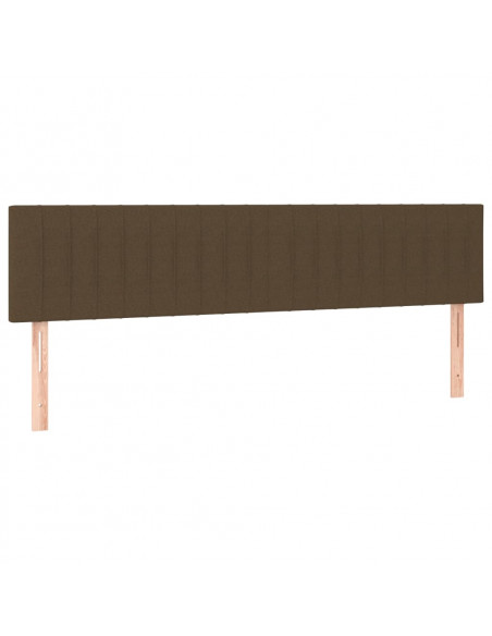 Testiera 2 pz Marrone Scuro 100x5x78/88 cm in Tessuto