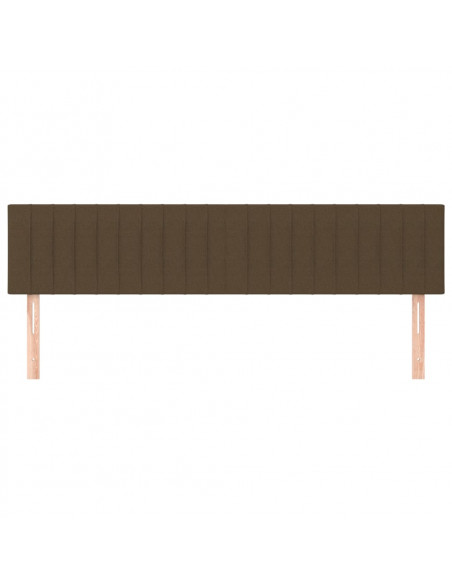 Testiera 2 pz Marrone Scuro 100x5x78/88 cm in Tessuto
