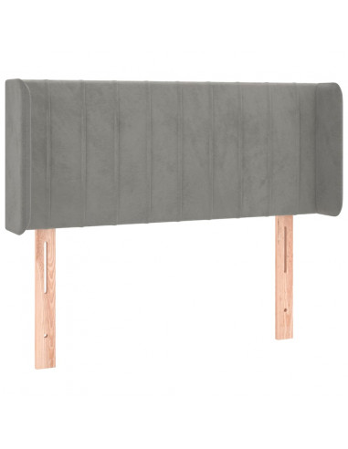 Testiera ad Orecchio Grigio Chiaro 83x16x78/88 cm in Velluto