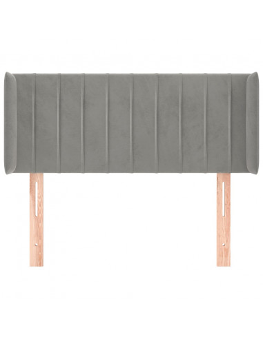 Testiera ad Orecchio Grigio Chiaro 83x16x78/88 cm in Velluto