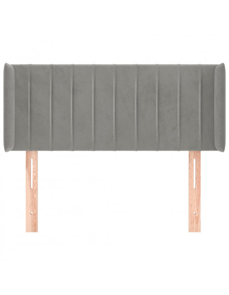 Testiera ad Orecchio Grigio Chiaro 83x16x78/88 cm in Velluto