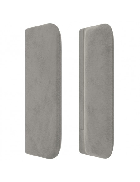 Testiera ad Orecchio Grigio Chiaro 83x16x78/88 cm in Velluto