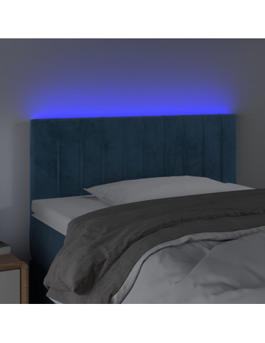 Testiera a LED Blu Scuro 80x5x78/88 cm in Velluto