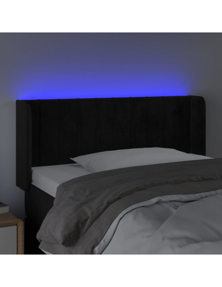 Testiera a LED Nera 83x16x78/88 cm in Velluto