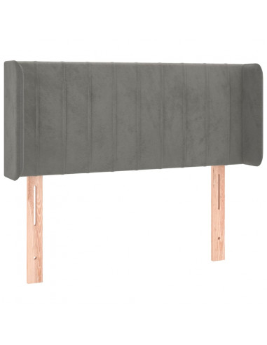 Testiera a LED Grigio Chiaro 83x16x78/88 cm in Velluto