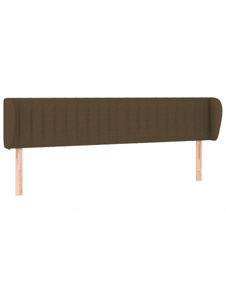Testiera ad Orecchio Marrone Scuro 203x23x78/88 cm in Tessuto