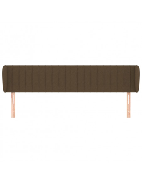 Testiera ad Orecchio Marrone Scuro 203x23x78/88 cm in Tessuto