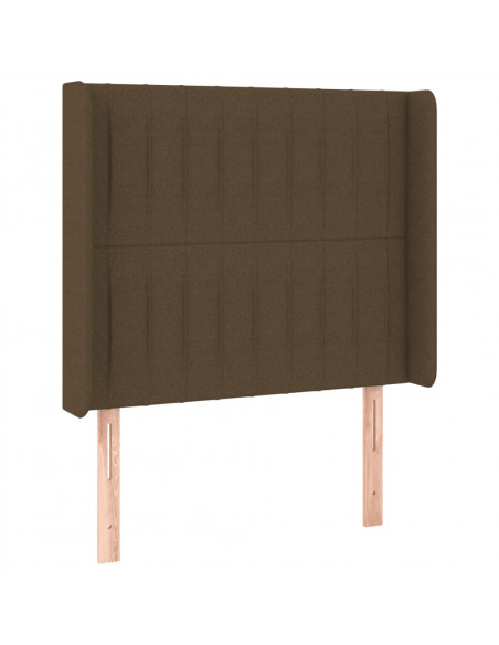 Testiera a LED Marrone Scuro 103x16x118/128 cm in Tessuto
