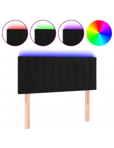 Testiera a LED Nera 80x5x78/88 cm in Velluto 2