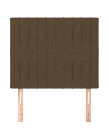 Testiera 2 pz Marrone Scuro 90x5x78/88 cm in Tessuto