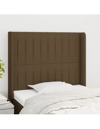 Testiera ad Orecchio Marrone Scuro 83x16x118/128 cm in Tessuto