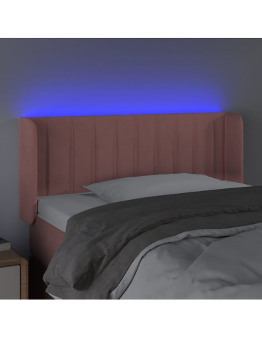 Testiera a LED Rosa 83x16x78/88 cm in Velluto