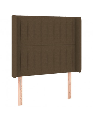 Testiera a LED Marrone Scuro 83x16x118/128 cm in Tessuto