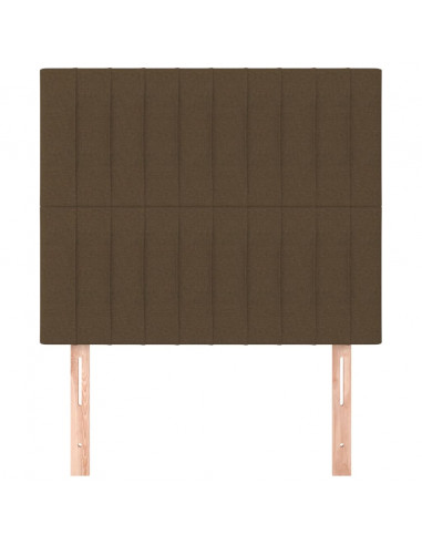 Testiera 2 pz Marrone Scuro 80x5x78/88 cm in Tessuto