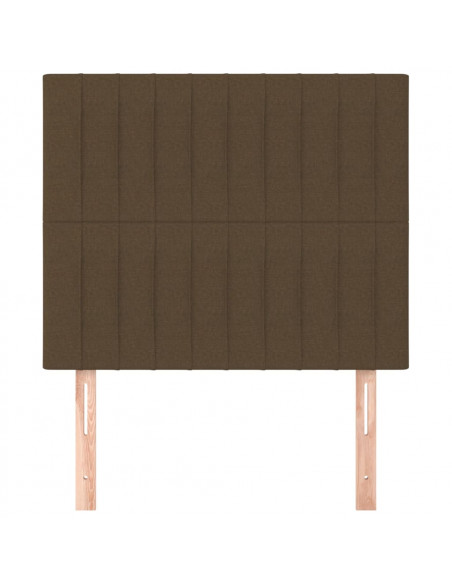 Testiera 2 pz Marrone Scuro 80x5x78/88 cm in Tessuto