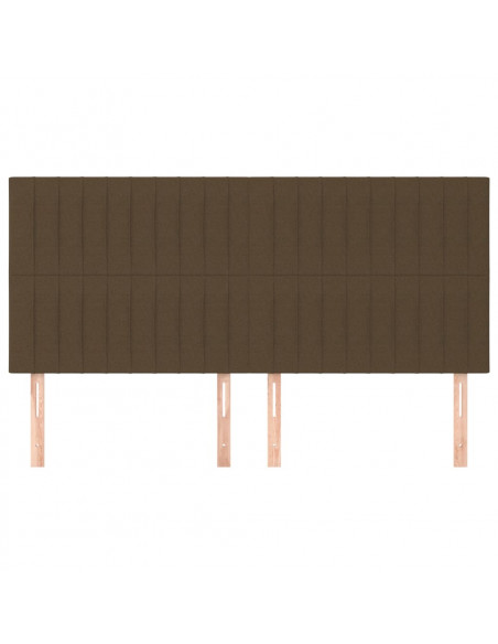 Testiera 4 pz Marrone Scuro 80x5x78/88 cm in Tessuto