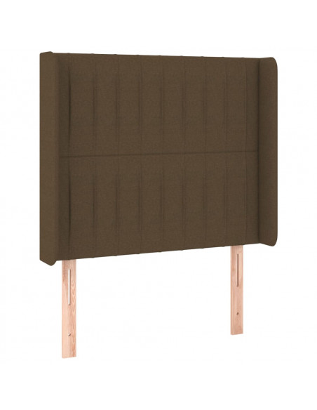 Testiera a LED Marrone Scuro 93x16x118/128 cm in Tessuto