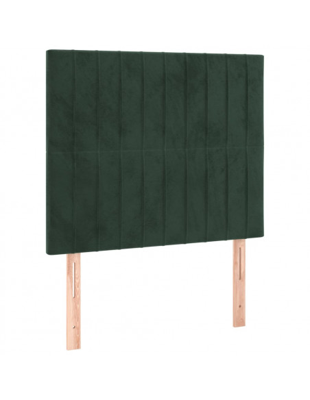 Testiere 2 pz Verde Scuro 100x5x78/88 cm in Velluto