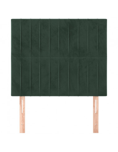 Testiere 2 pz Verde Scuro 100x5x78/88 cm in Velluto