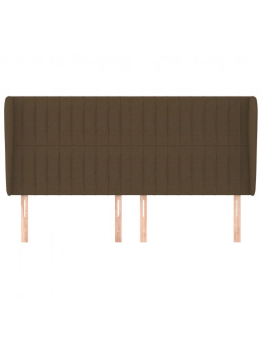 Testiera ad Orecchio Marrone Scuro 163x23x118/128 cm in Tessuto