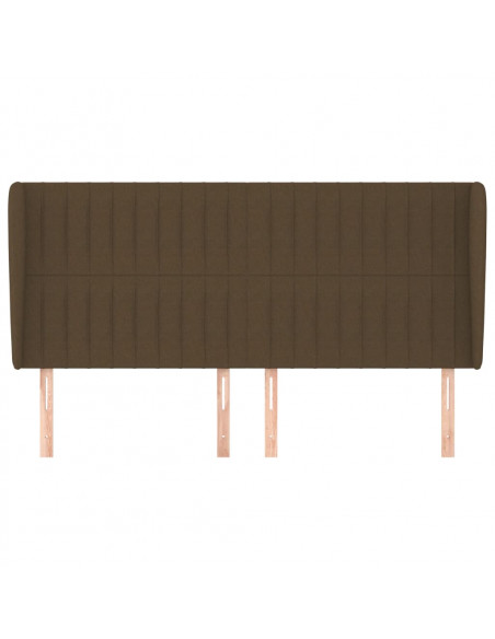 Testiera ad Orecchio Marrone Scuro 163x23x118/128 cm in Tessuto