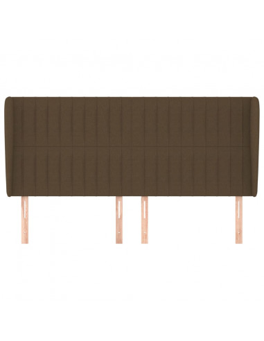 Testiera ad Orecchio Marrone Scuro 183x23x118/128 cm in Tessuto