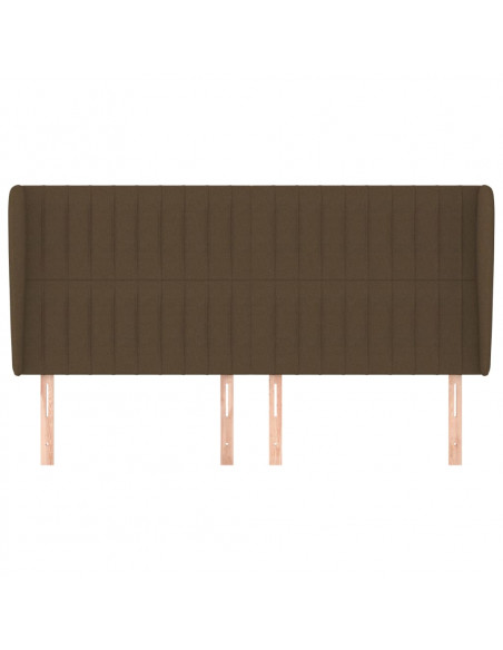 Testiera ad Orecchio Marrone Scuro 183x23x118/128 cm in Tessuto
