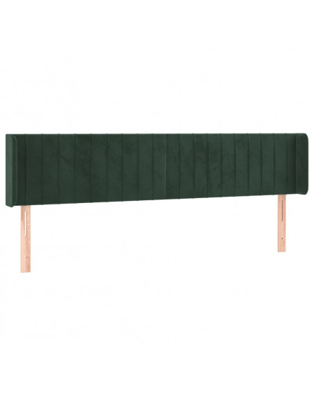 Testiera ad Orecchio Verde Scuro 203x16x78/88 cm in Velluto