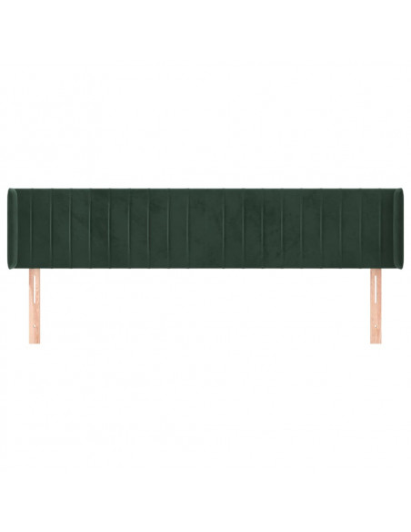 Testiera ad Orecchio Verde Scuro 203x16x78/88 cm in Velluto