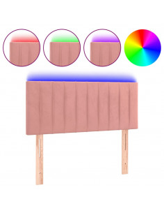 Testiera a LED Rosa 80x5x78/88 cm in Velluto 2