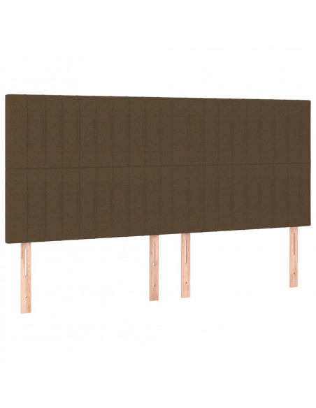 Testiera a LED Marrone scuro 200x5x118/128cm in Tessuto