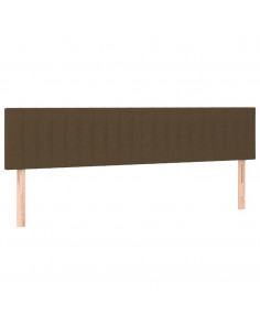 Testiera 2 pz Marrone Scuro 90x5x78/88 cm in Tessuto 2