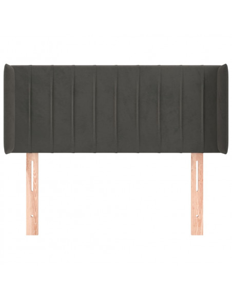Testiera ad Orecchio Grigio Scuro 83x16x78/88 cm in Velluto