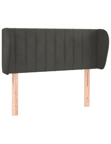 Testiera ad Orecchio Grigio Scuro 83x23x78/88 cm in Velluto