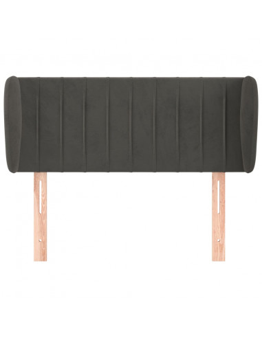 Testiera ad Orecchio Grigio Scuro 83x23x78/88 cm in Velluto