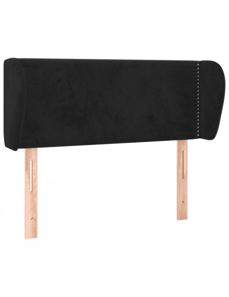 Testiera ad Orecchio Nera 103x23x78/88 cm in Velluto