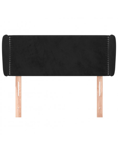 Testiera ad Orecchio Nera 103x23x78/88 cm in Velluto