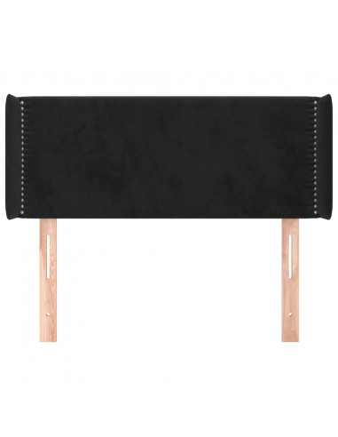 Testiera ad Orecchio Nera 103x16x78/88 cm in Velluto
