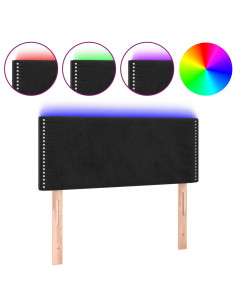 Testiera a LED Nera 100x5x78/88 cm in Velluto 2