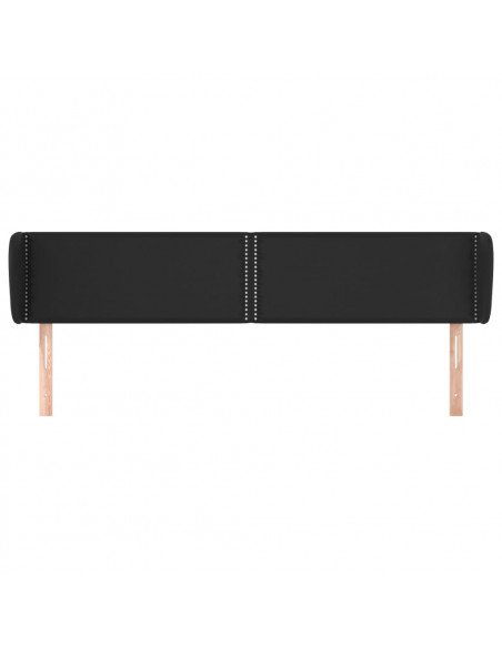 Testiera ad Orecchio Nera 203x23x78/88 cm in Similpelle